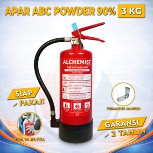 APAR 3 KG Isi ABC Powder 90% CE - Full Set - Siap Pakai