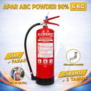 APAR 6 KG Isi ABC Powder 90% CE - Full Set - Siap Pakai