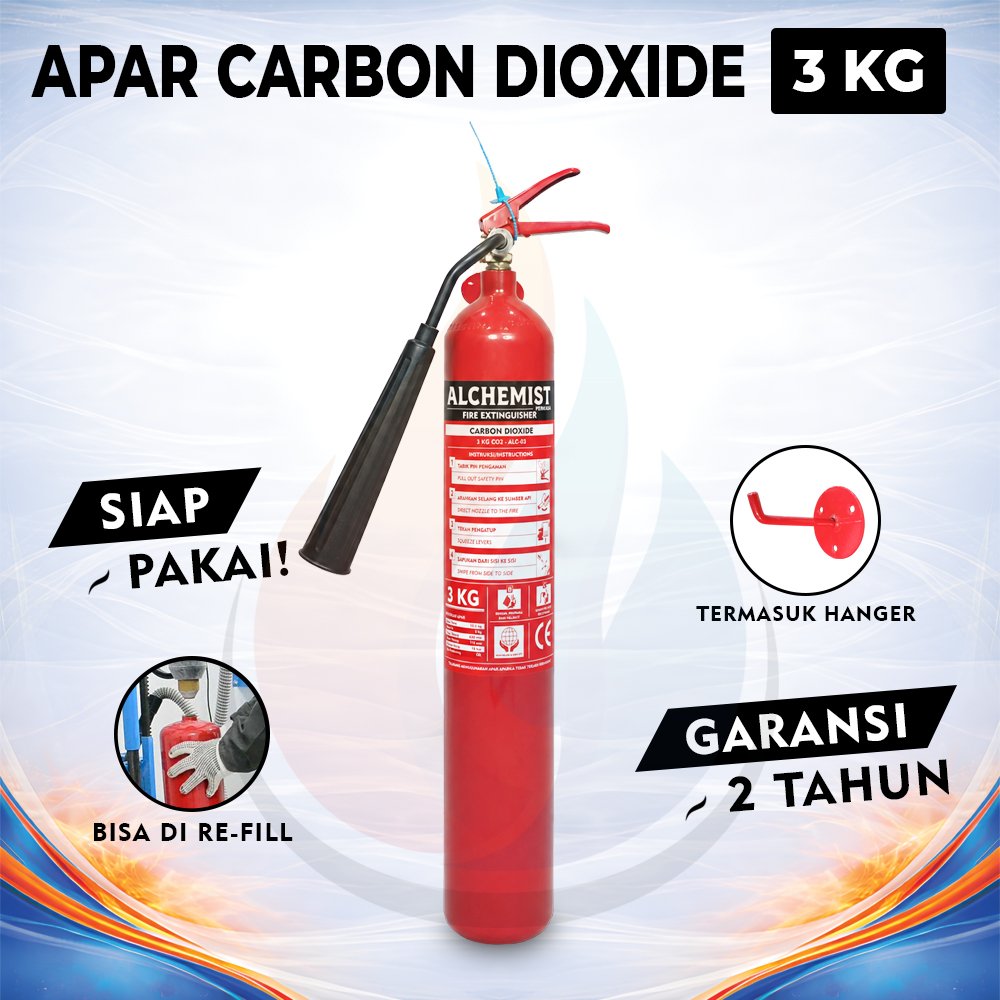 APAR 3 KG Isi CO2 - Full Set - Siap Pakai