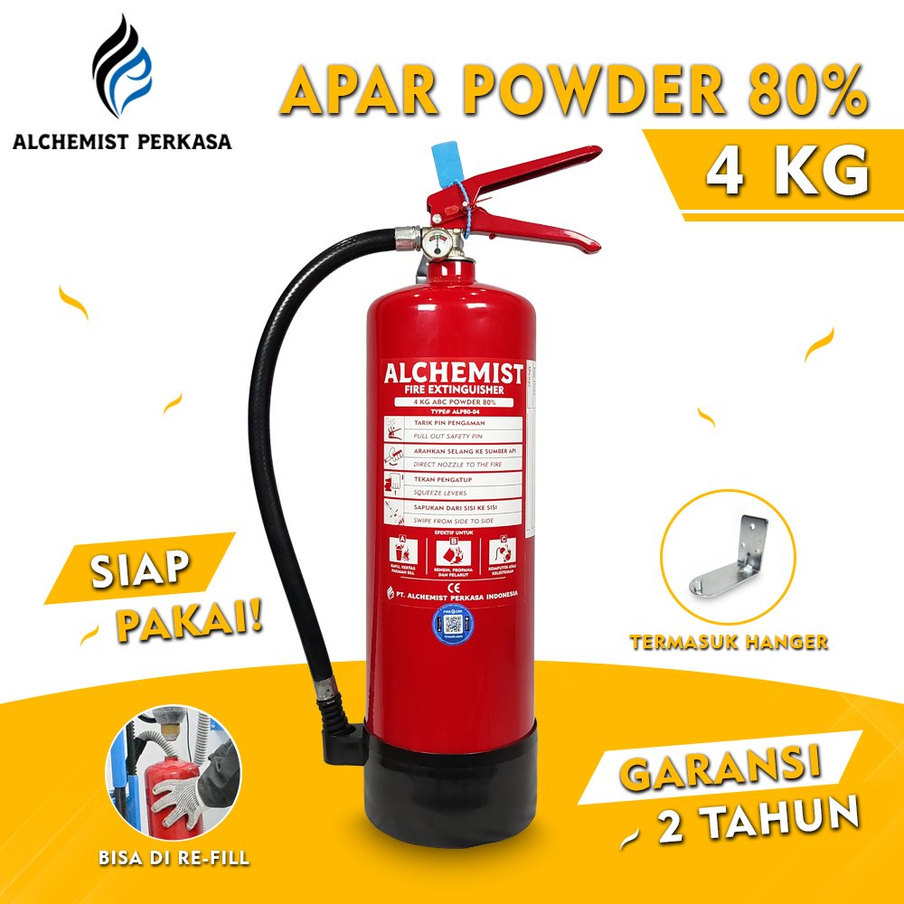 APAR 4 KG Isi ABC Powder 80% CE - Full Set - Siap Pakai