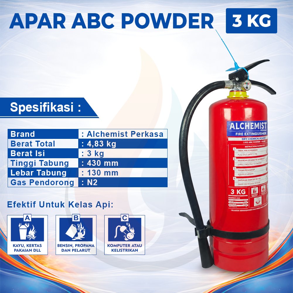 APAR 3 KG Isi ABC Powder - Full Set - Siap Pakai - Gambar 2