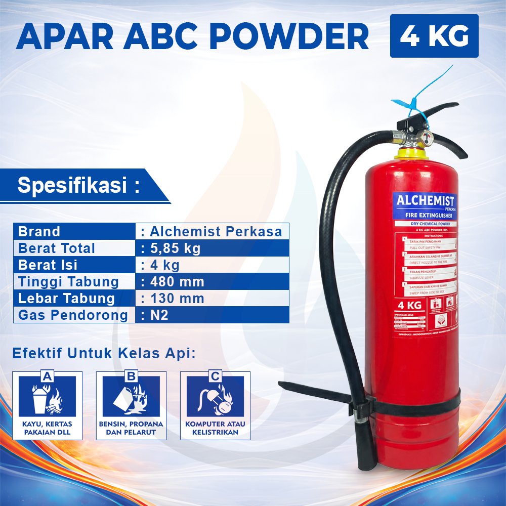 APAR 4 KG Isi ABC Powder - Full Set - Siap Pakai - Gambar 2