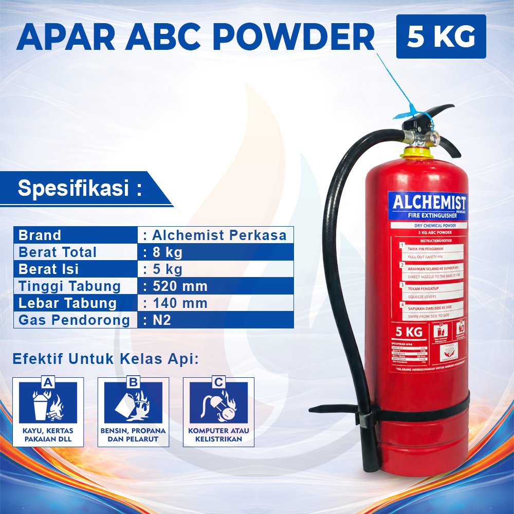 APAR 5 KG Isi ABC Powder - Full Set - Siap Pakai - Gambar 2