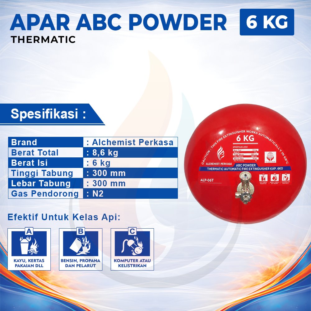 APAR Thermatic ABC Powder Kap. 6 kg - Full Set - Siap Pakai - Gambar 2
