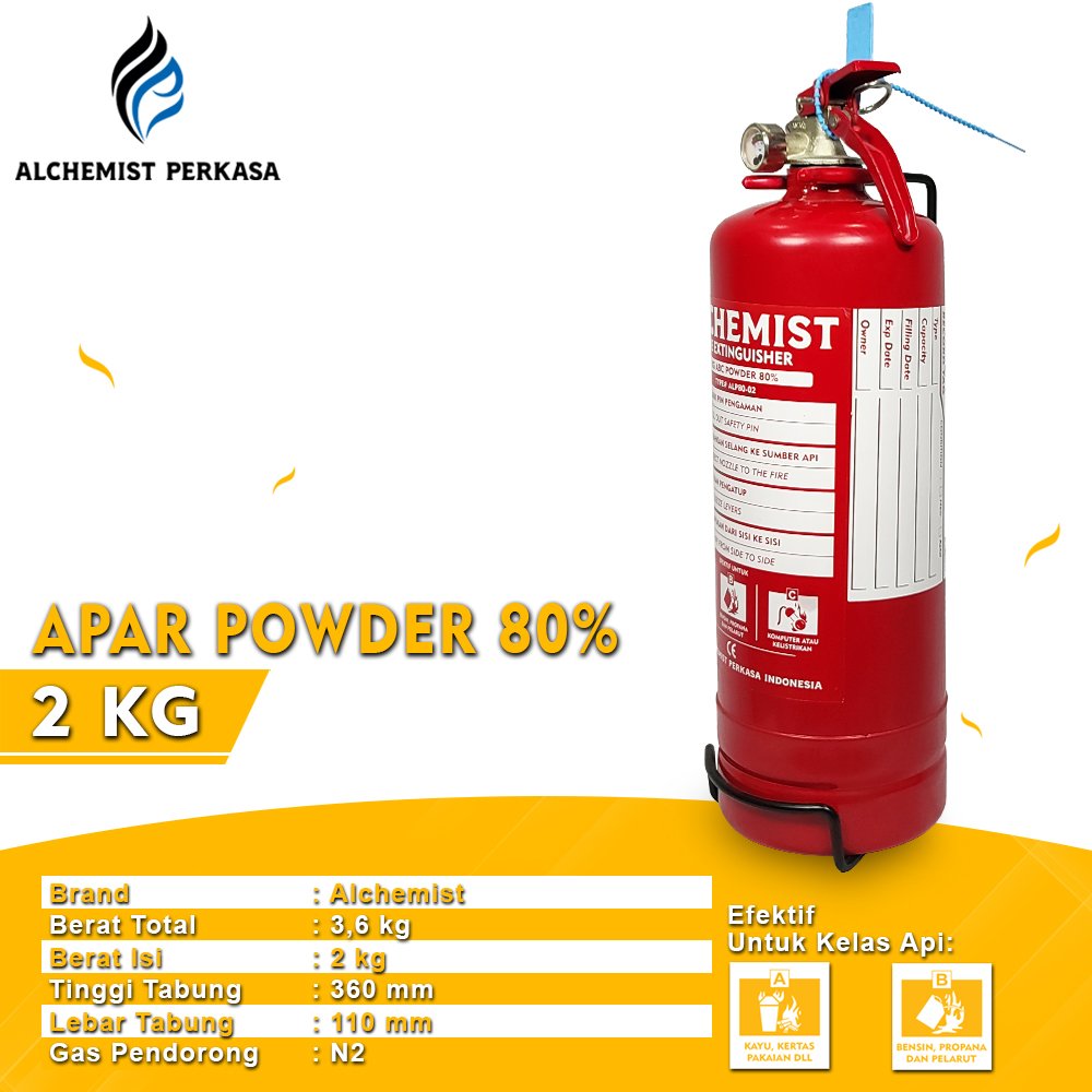 APAR 2 KG Isi ABC Powder 80% CE - Full Set - Siap Pakai - Gambar 2