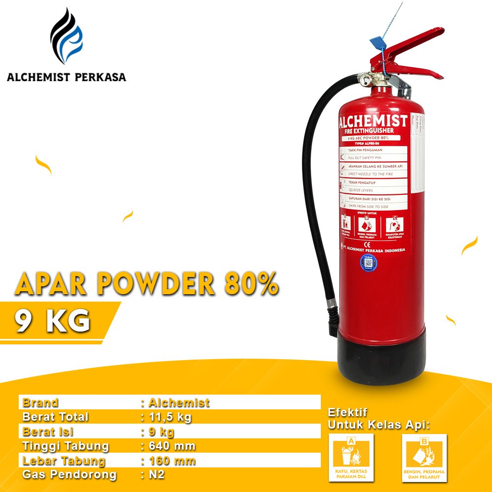 APAR 9 KG Isi ABC Powder 80% CE - Full Set - Siap Pakai - Gambar 2