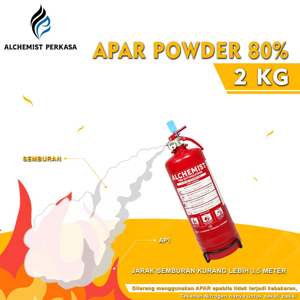 APAR 2 KG Isi ABC Powder 80% CE - Full Set - Siap Pakai - Gambar 3