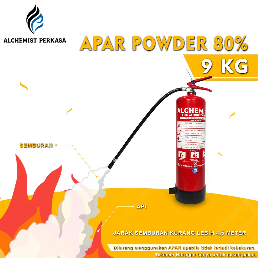 APAR 9 KG Isi ABC Powder 80% CE - Full Set - Siap Pakai - Gambar 3