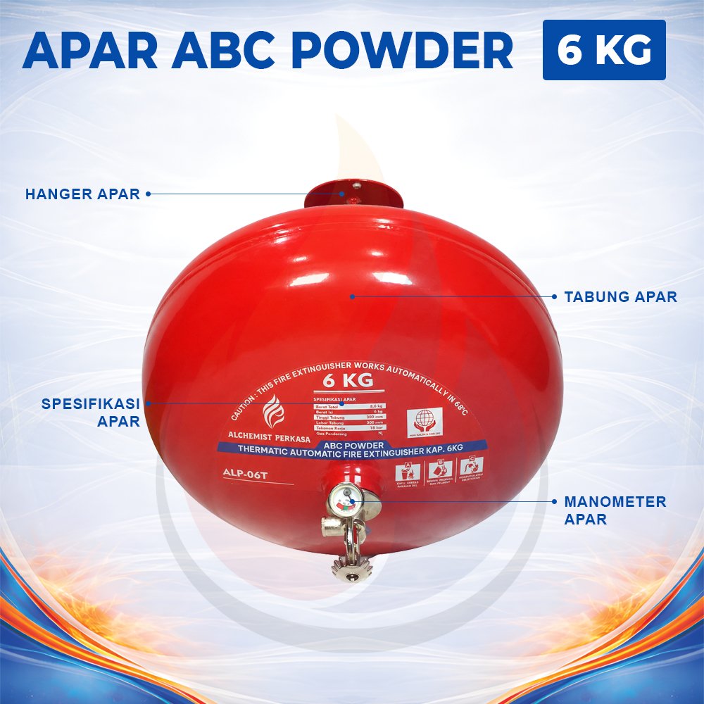 APAR Thermatic ABC Powder Kap. 6 kg - Full Set - Siap Pakai - Gambar 4