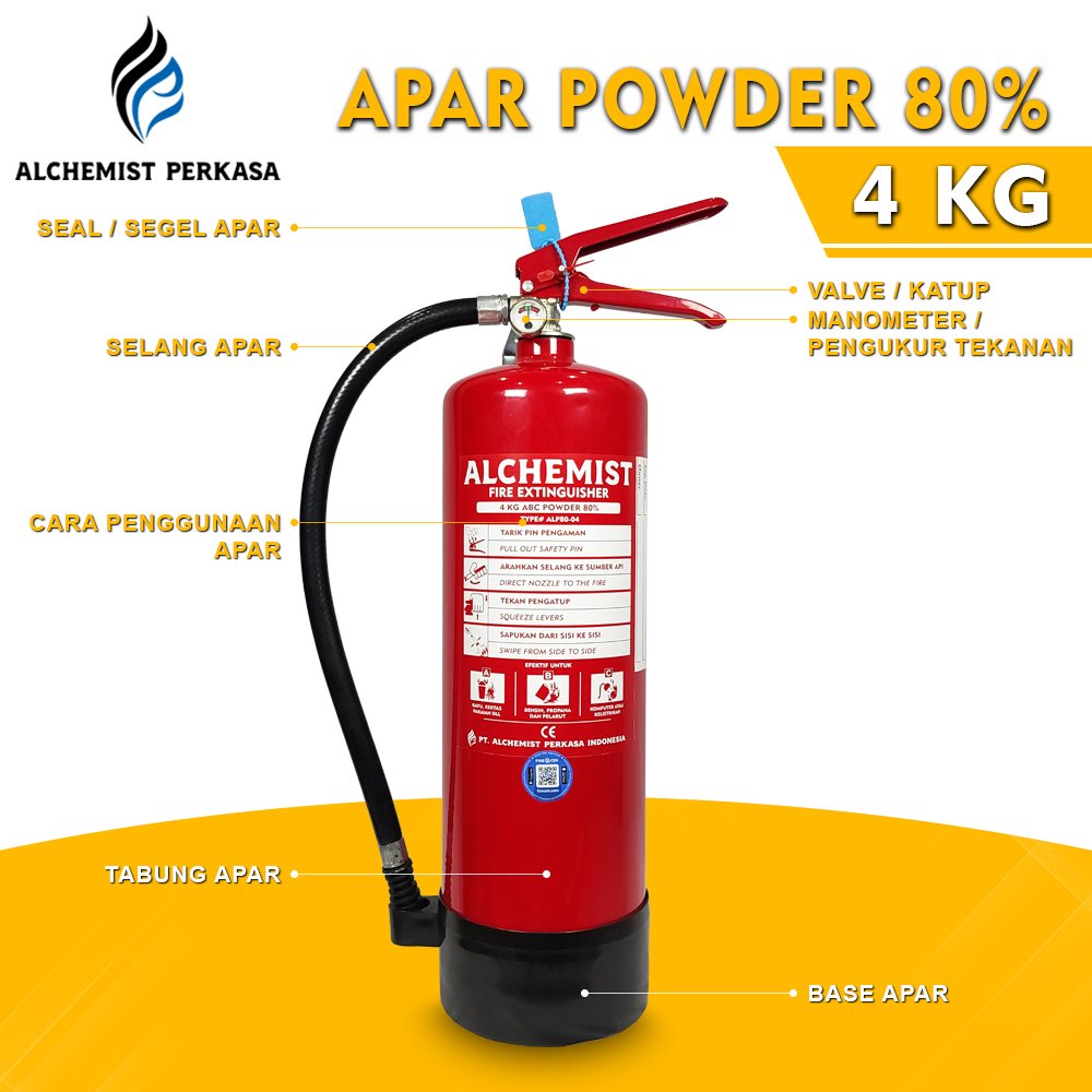 APAR 4 KG Isi ABC Powder 80% CE - Full Set - Siap Pakai - Gambar 4