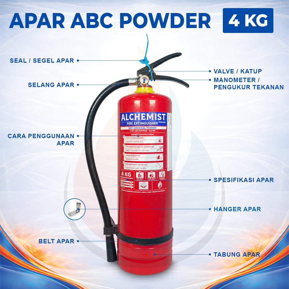 APAR 4 KG Isi ABC Powder - Full Set - Siap Pakai - Gambar 4